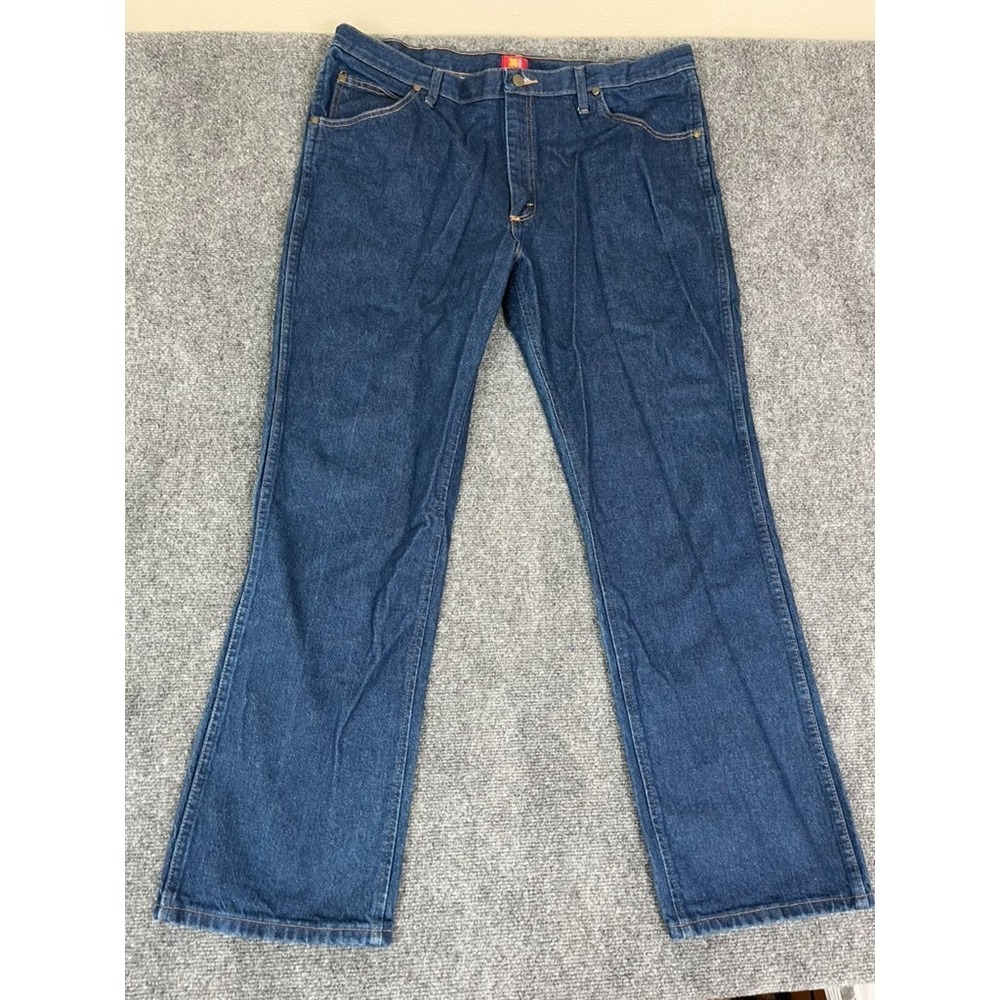 Wrangler 36 MWZ Slim fit Cowboy Cut Jeans Blue High Rise Cotton Size 40X32